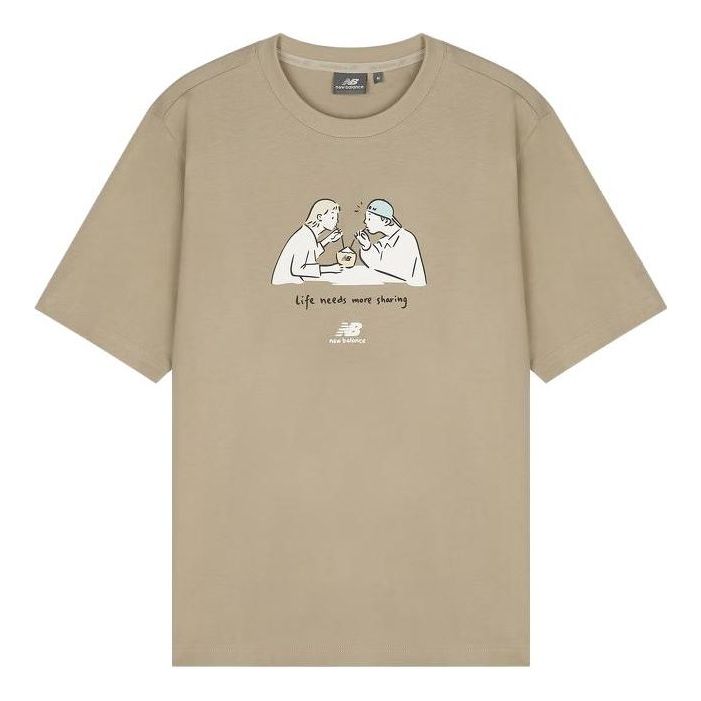 

Футболка New Balance Graphic Print Tee 'Beige White', бежевый