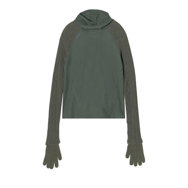 

Худи Hyein Seo Techwool Hoodie With Gloves Khaki, серый