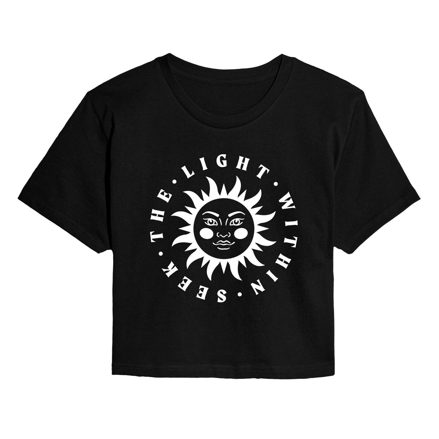

Укороченная футболка с рисунком Sun Seek The Light для юниоров Licensed Character