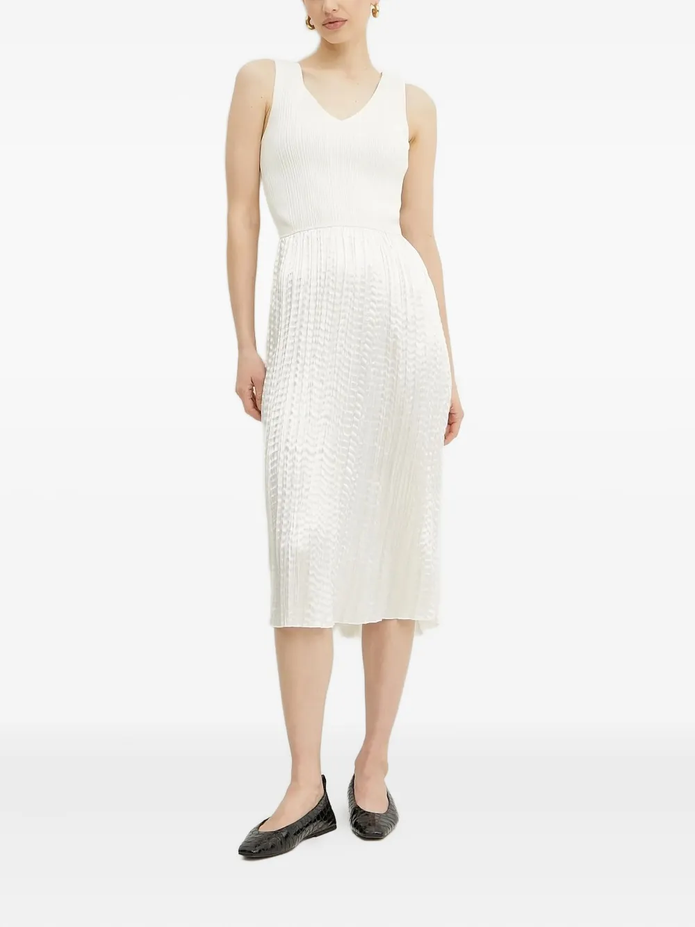 

Платье миди в рубчик Boss, белый