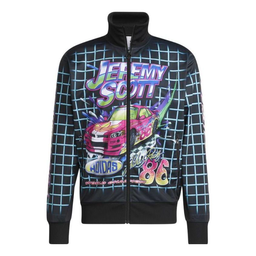

Куртка adidas originals x JEREMY SCOTT Crossover Cartoon Plaid Printing Sports Jacket Black HG6509, черный