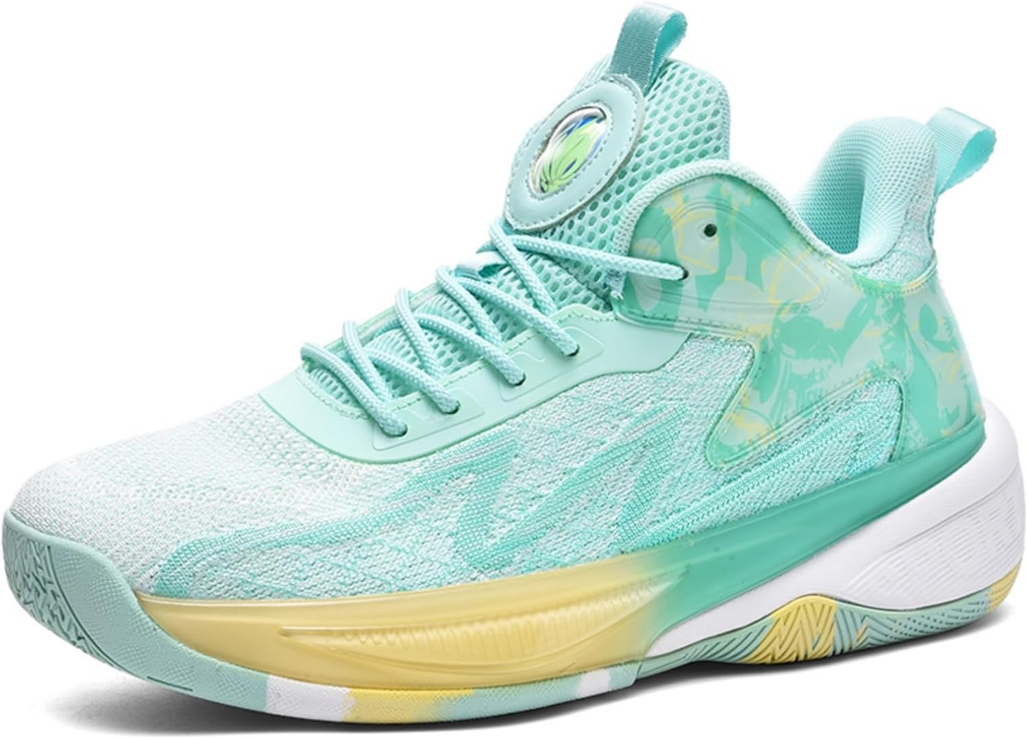 

Мужские модные кроссовки средней высоты с дышащей сеткой, шнуровкой, для баскетбола, легкие, противоскользящие, спортивные кроссовки для ходьбы, бега, тенниса и волейбола Kpdwfms, зеленый