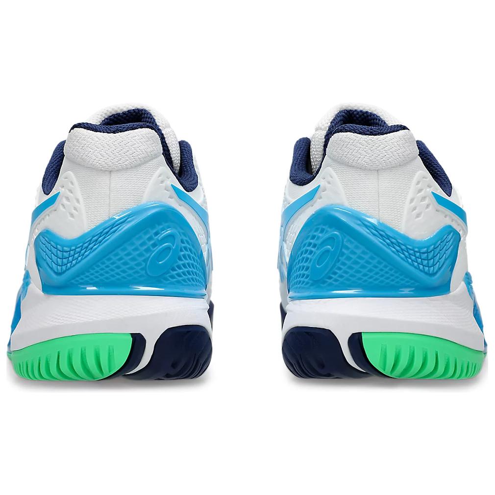 ASICS Gel Resolution 9 White Digital Aqua в бело-голубом цвете, цвет White/Blue — фото 3