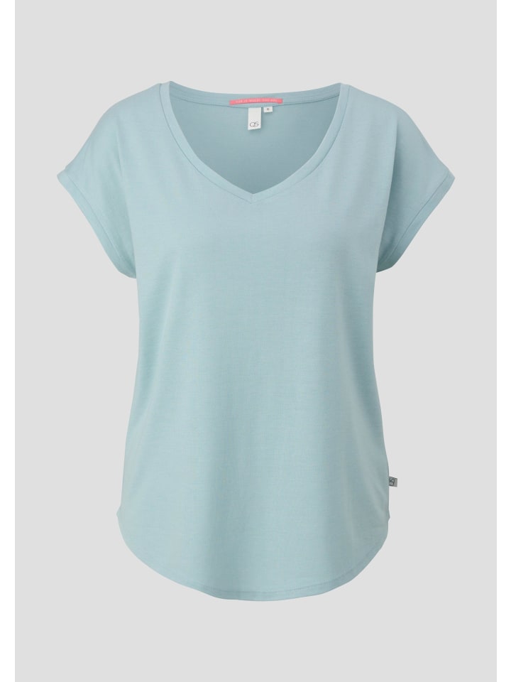 

QS Футболка 6103_пастельно-бирюзового цвета, Зеленый, QS Футболка 6103_пастельно-бирюзового цвета