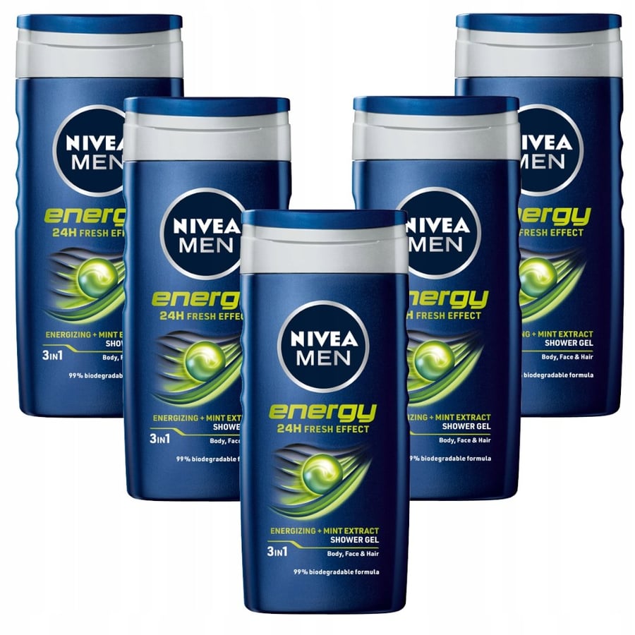 

Гель для душа NIVEA MEN ENERGY 3в1 мужской тонизирующий 250 мл x5