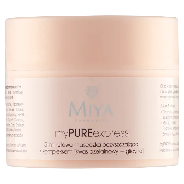 Маска для лица Miya Cosmetics — Минутная очищающая с азелаиновой кислотой и глициновым комплексом, Mypureexpress, 50 г — фото 2