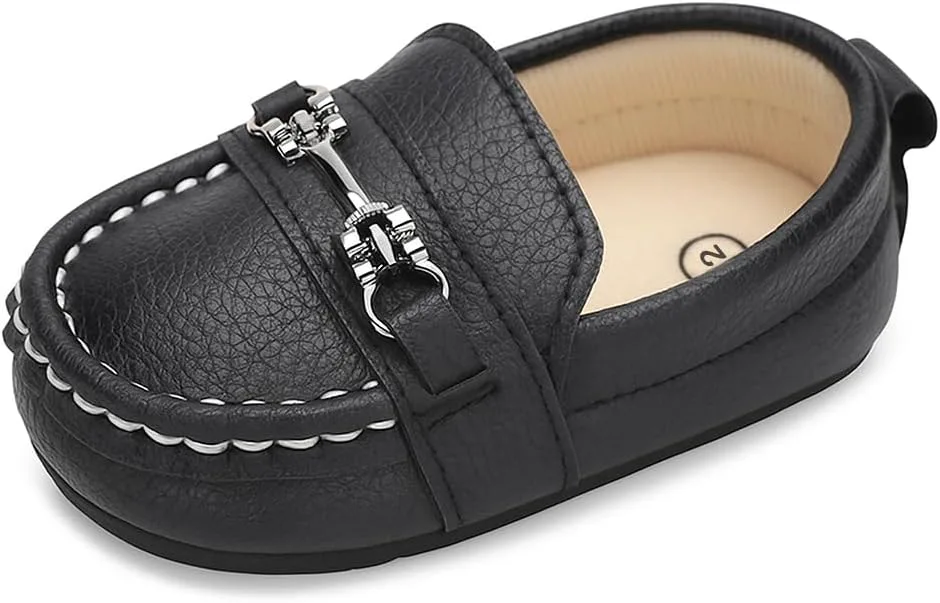 

Детские мокасины LONSOEN для девочек и мальчиков, обувь для первых шагов, праздничные пинетки, черный