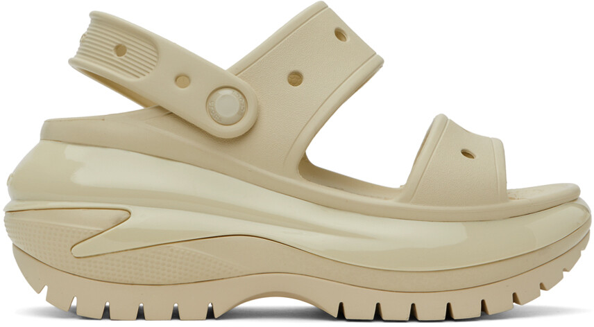 Сандалии Off-White Mega Crush Crocs, Bone