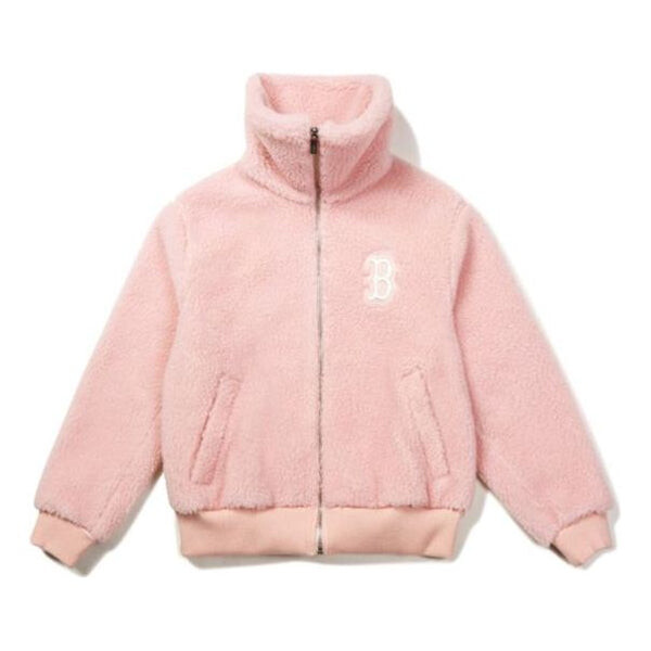 

Куртка MLB Boston Red Sox lamb's wool lapel Jacket Unisex Pink, розовый