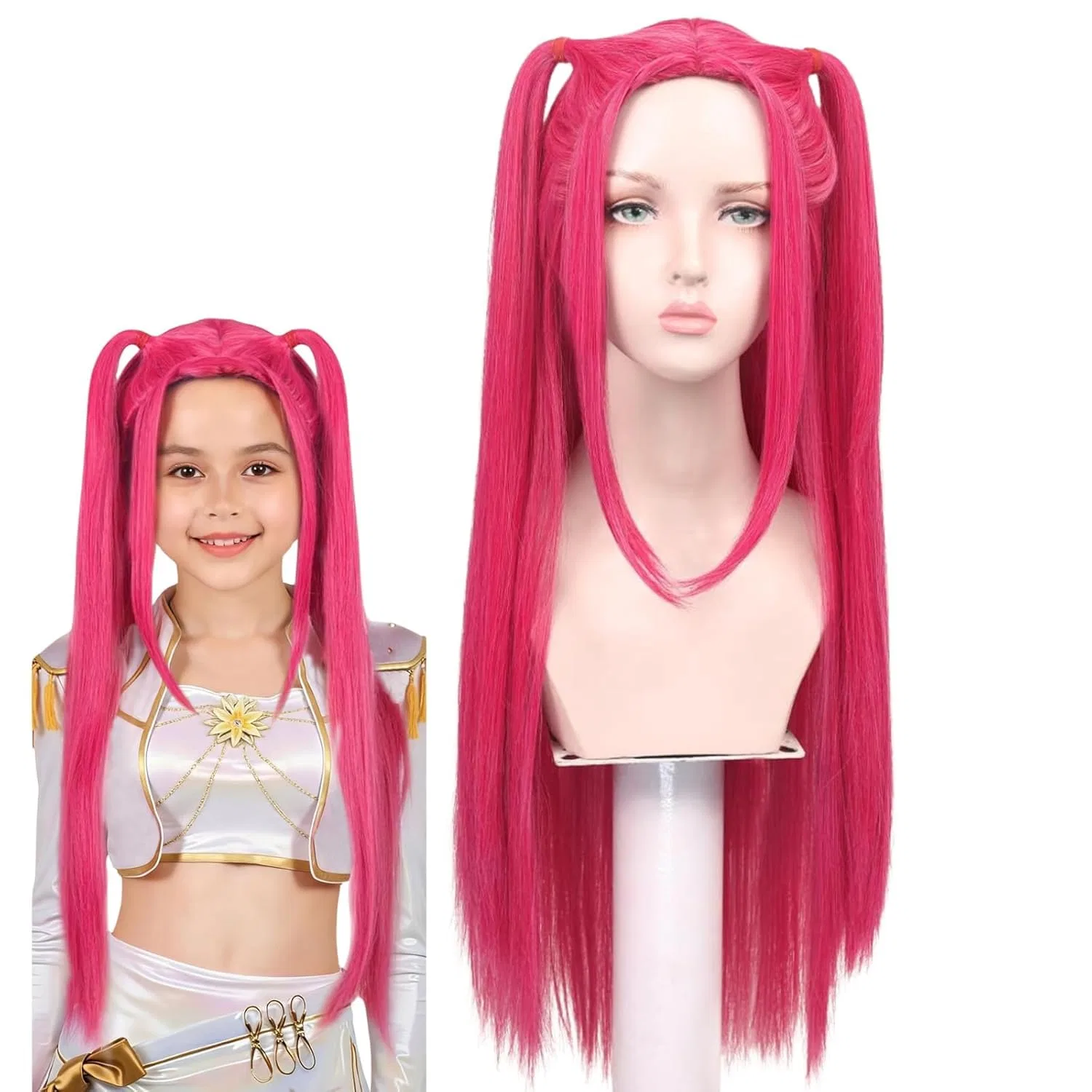 Косплей-парик для персонажей «Охотник на демонов» 24Costumes, Pink - Anime Demon Hunter Style