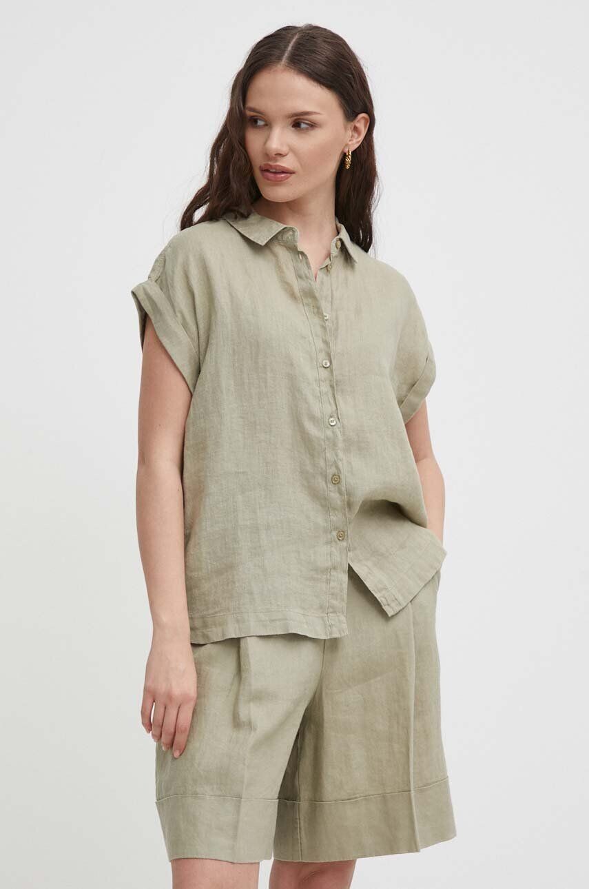 

Льняная рубашка United Colors of Benetton, зеленый