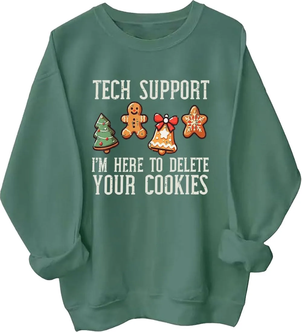

Толстовка Tech Support с новогодним принтом "I Am Here to Delete Cookies" LNDOCAI