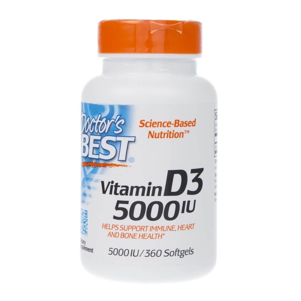 

Витамин D3 5000 МЕ DOCTOR'S BEST, 3БАД, 60 капсул