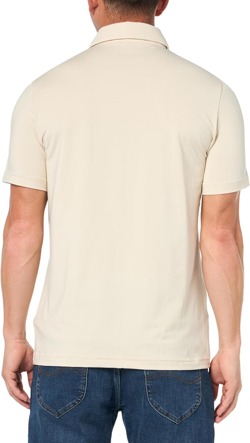 Поло Lacoste, мужское, Regular Fit Color Block для гольфа, Beige/Baby Blue/Flour — фото 2