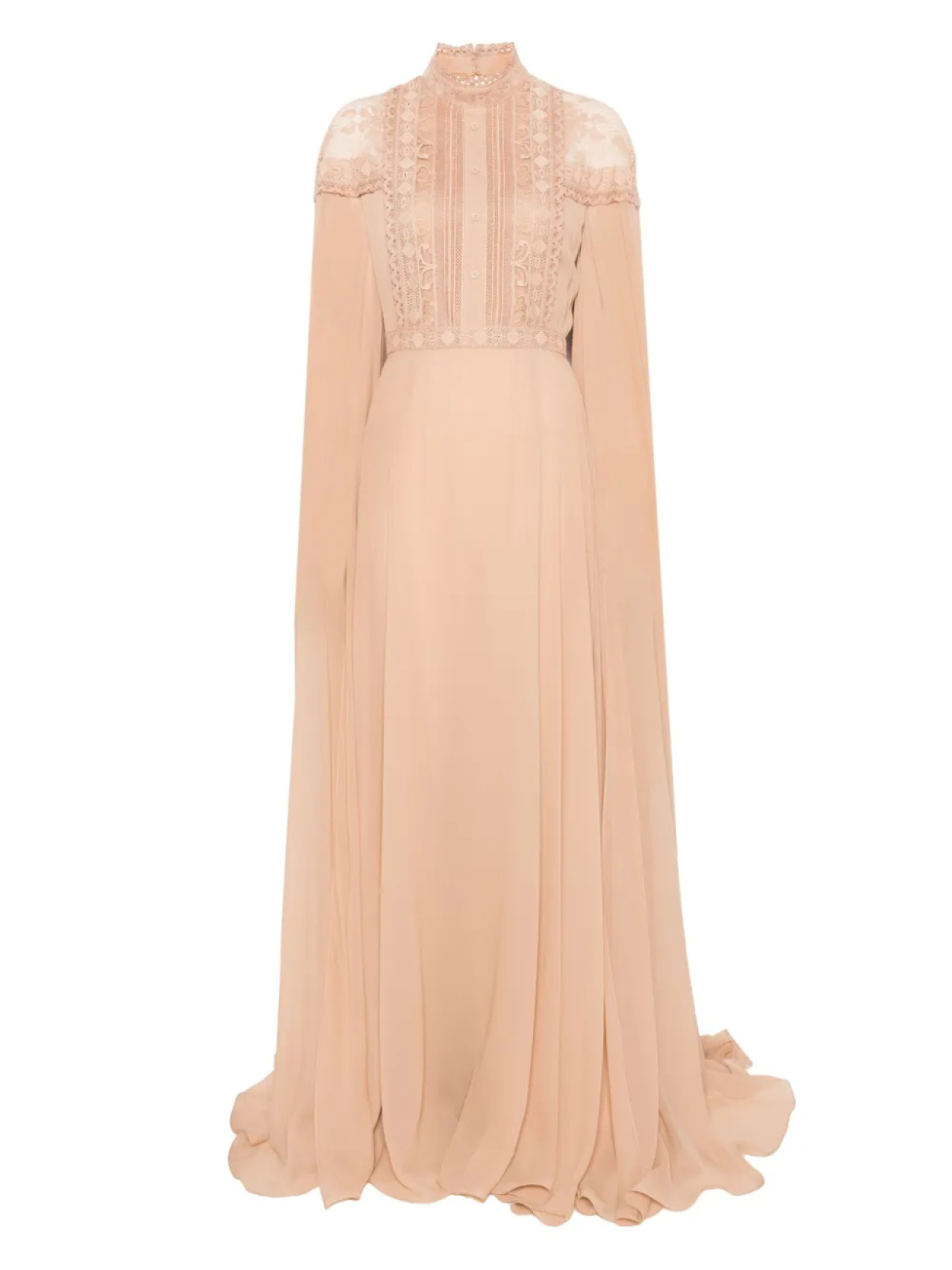 

Платье с кружевной отделкой Elie Saab, розовый