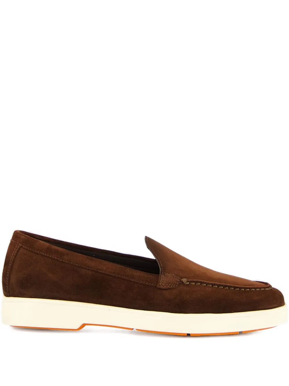 Замшевые лоферы Santoni, коричневый