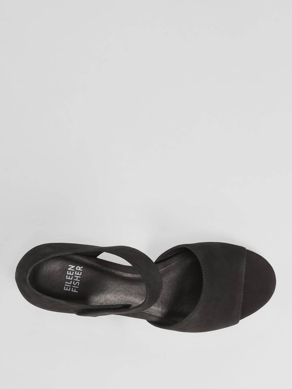 Женские туфли на каблуках из нубука черного цвета Eileen Fisher — фото 3