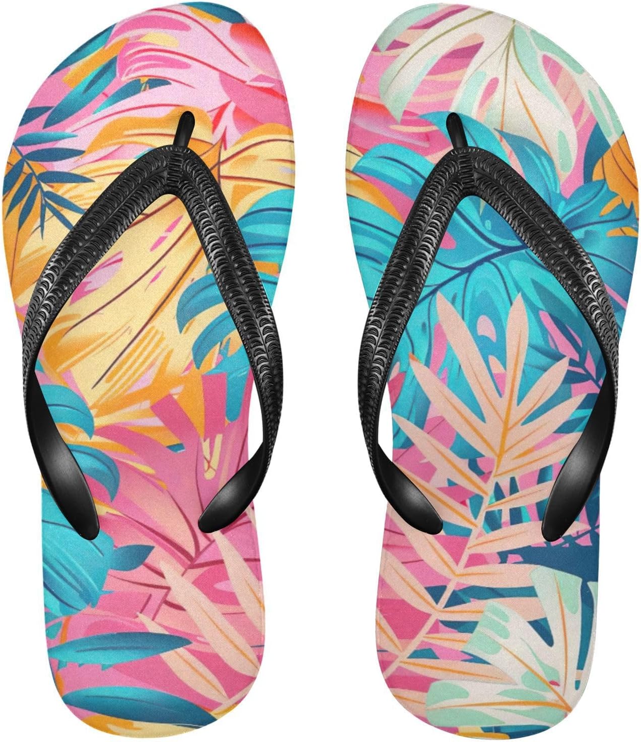 

Женские и мужские пляжные сандалии-шлепанцы Tropical Palm Flip Flop для лета, для душа Kfbe, Leaves