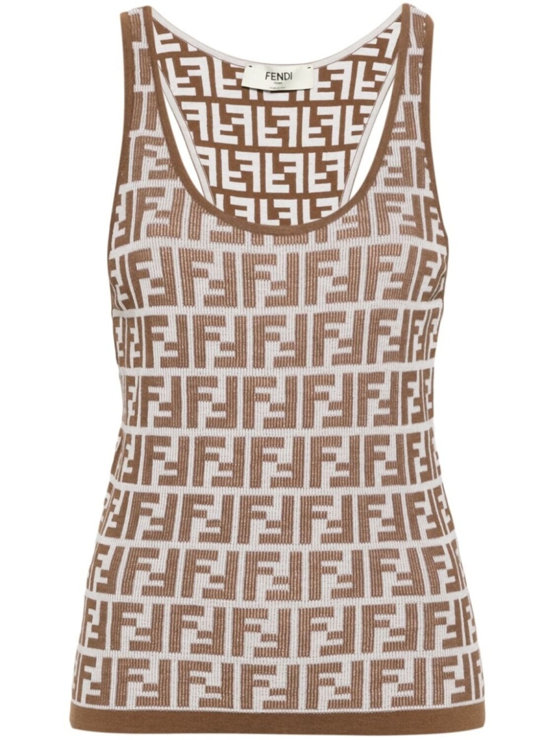 

FENDI топ без рукавов с узором FF, белый