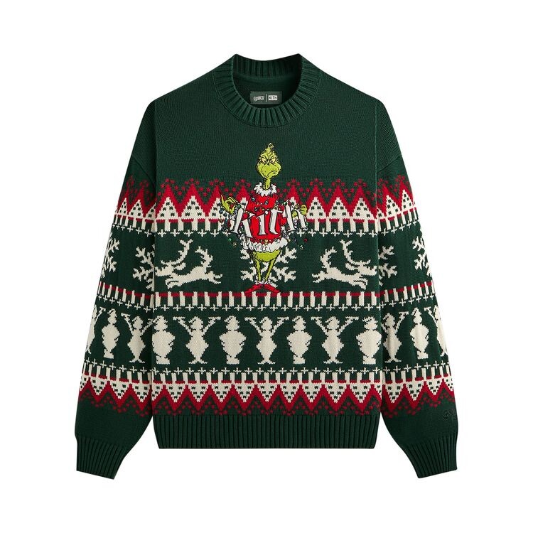 

Свитер Kith x The Grinch Fair Isle Lewis Crewneck Sweater Stadium, зеленый