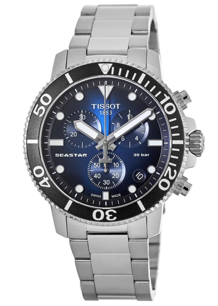 

Tissot Seastar 1000 Chronograph Blue Dial стальные мужские часы T120.417.11.041.01, синий