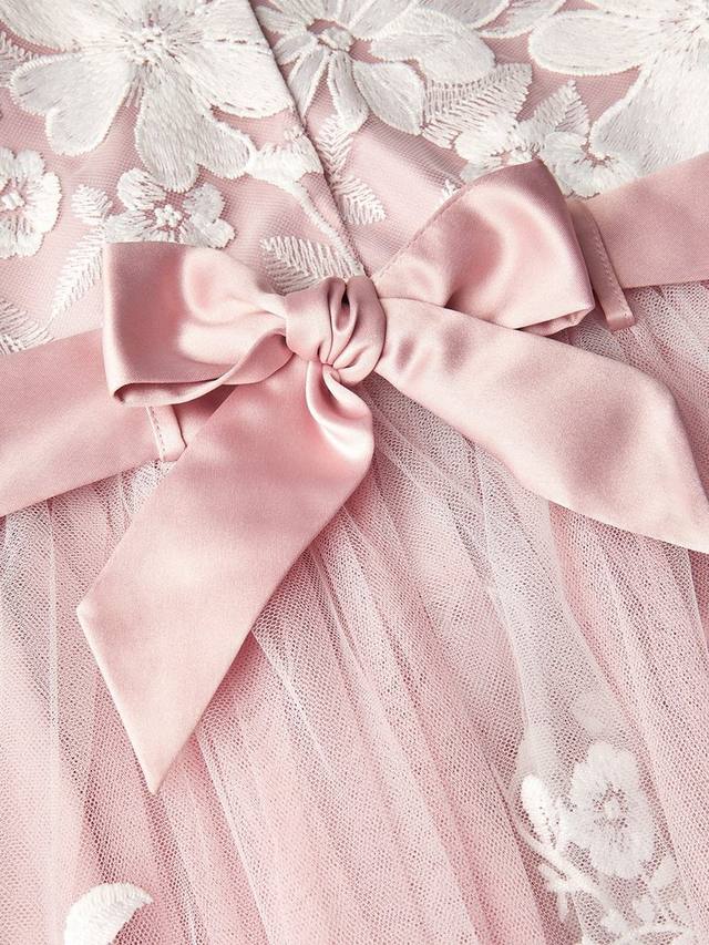 Детское платье макси Alicia с вышивкой и кружевом Monsoon, Pink — фото 4