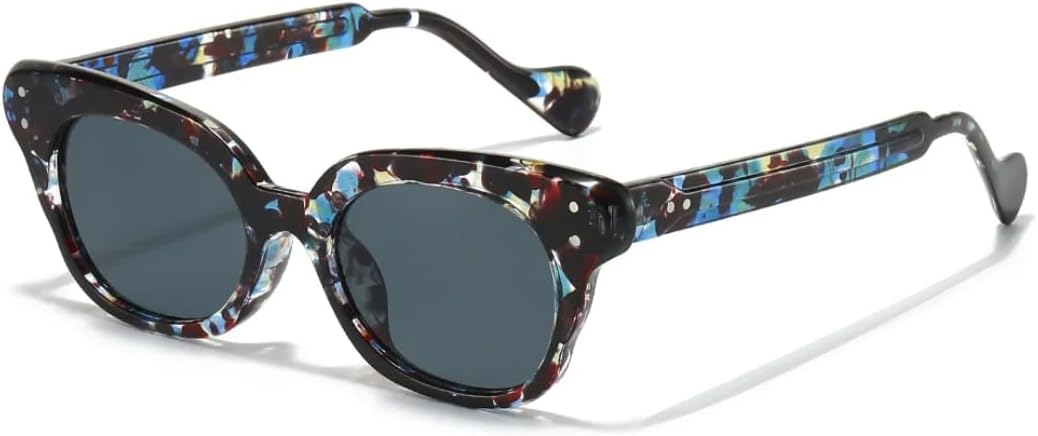 

Роскошные солнцезащитные очки «кошачий глаз» с градиентным переходом цвета для женщин, повседневные очки для мужчин с защитой от УФ-излучения UV400 VVTWSSW, Blue Leopard Black