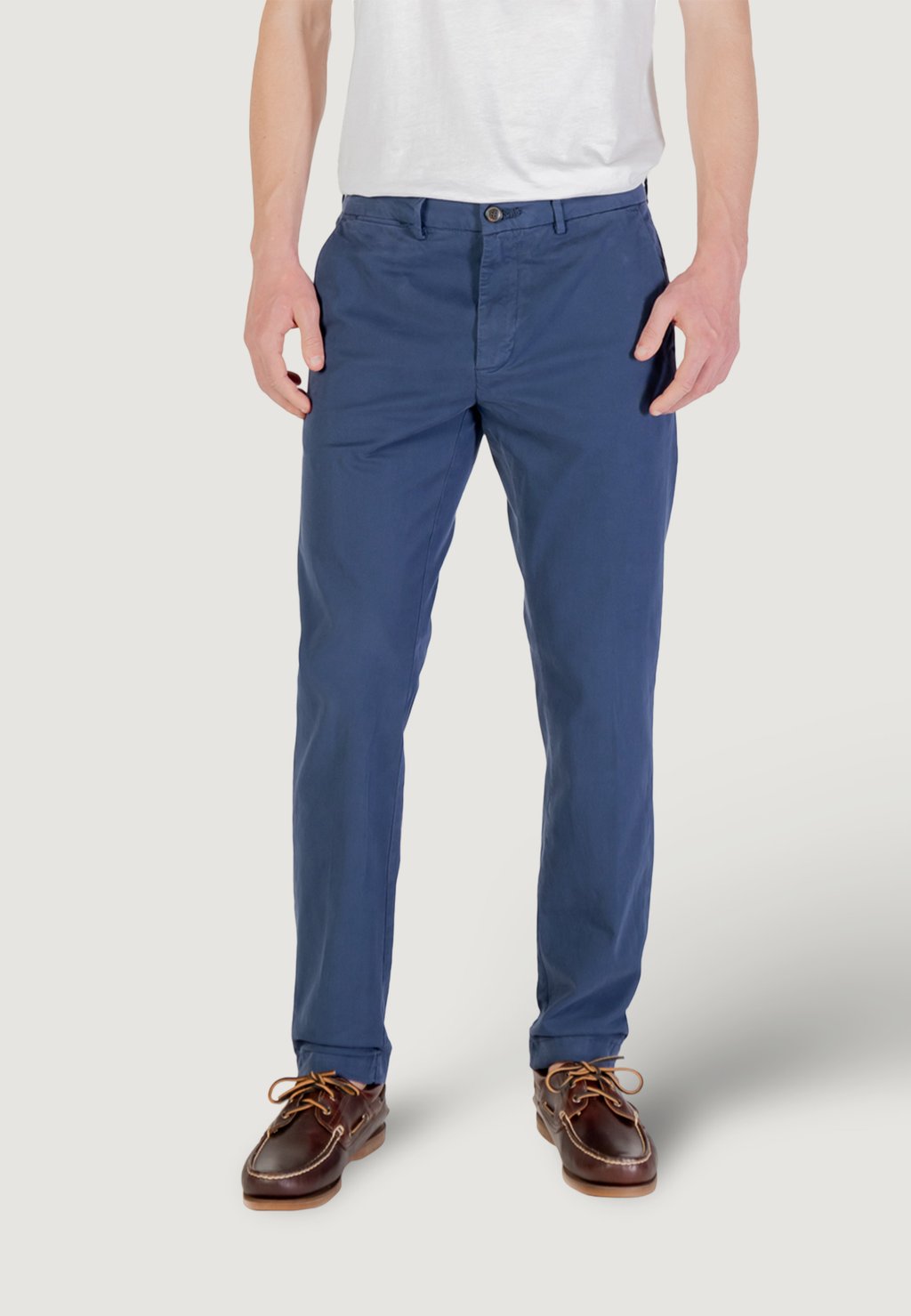 

Чиносы Pantaloni leggeri lunghi 210 grammi / mq in twill stretch Manifattura Borghese, синий