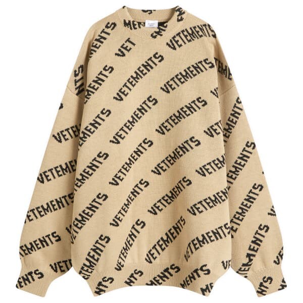 

Джемпер с монограммой Vetements, коричневый