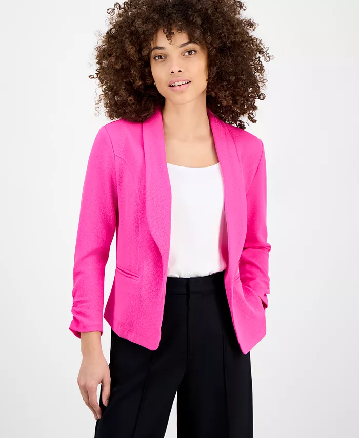 

Пиджак с шалью и укороченными рукавами Petite 3/4-Sleeve Shawl-Collar Blazer Bar III, розовый