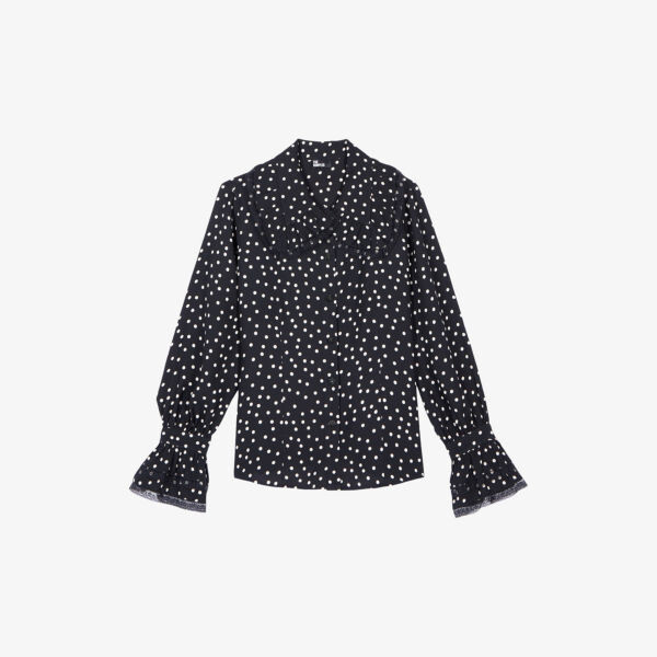 

Рубашка с узором в горошек и галстуком-бабочкой The Kooples, черный