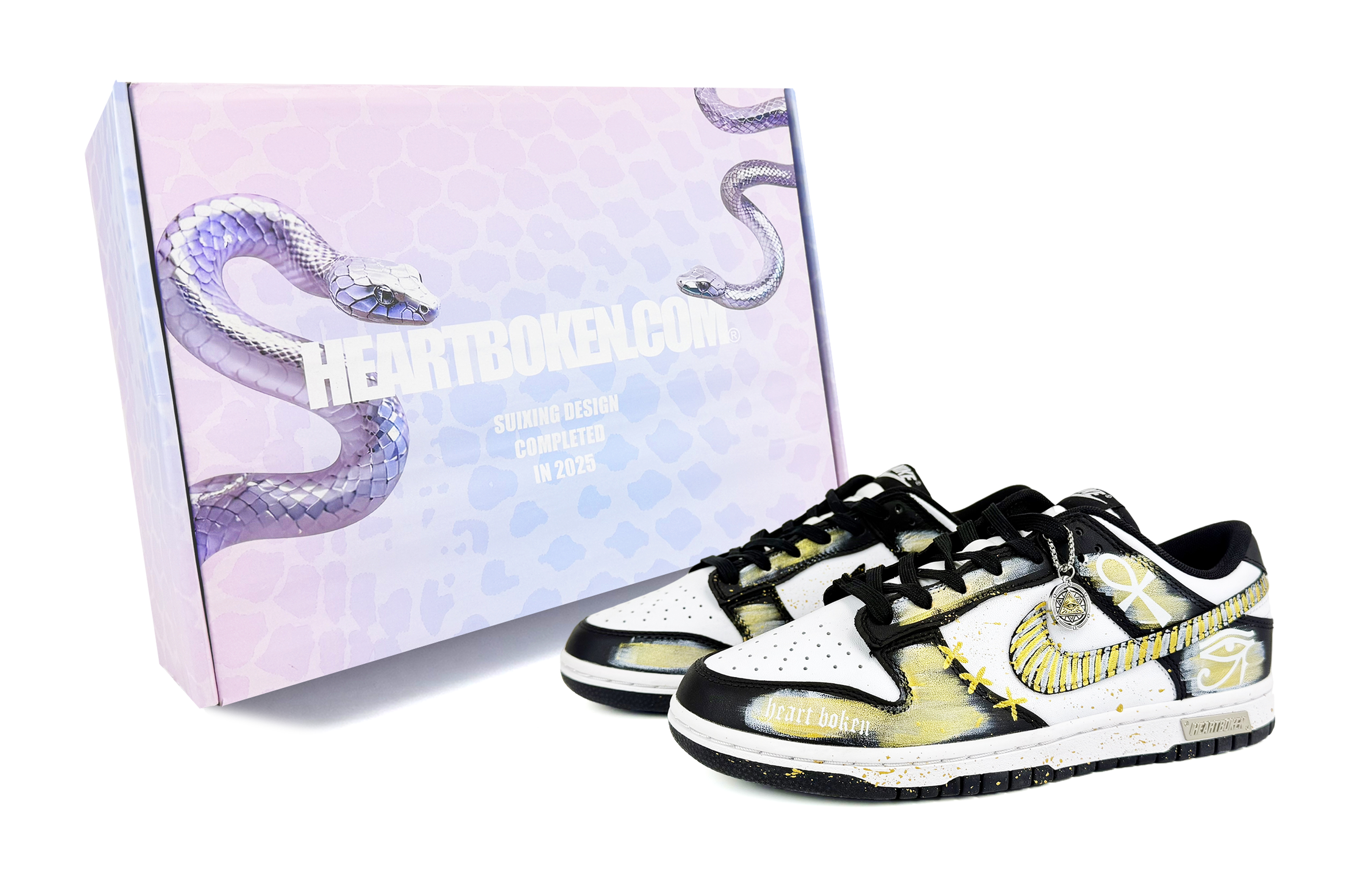 

Nike Кроссовки для скейтбординга Dunk, износостойкие, низкие, мужские, черные, белые, желтые