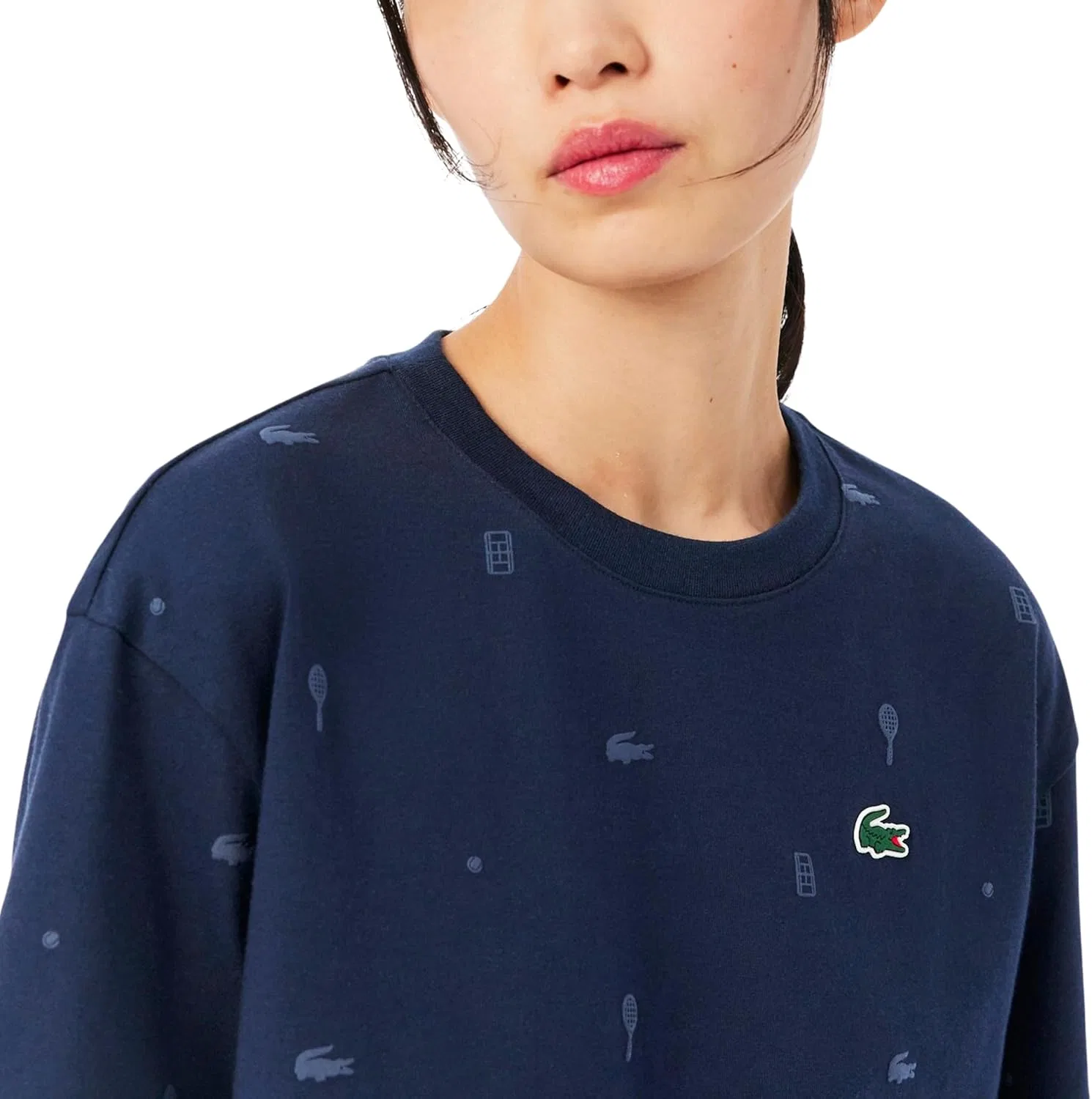 Футболка теннисная Lacoste Women's Oversized Ultra Dry, Navy Blue — фото 2