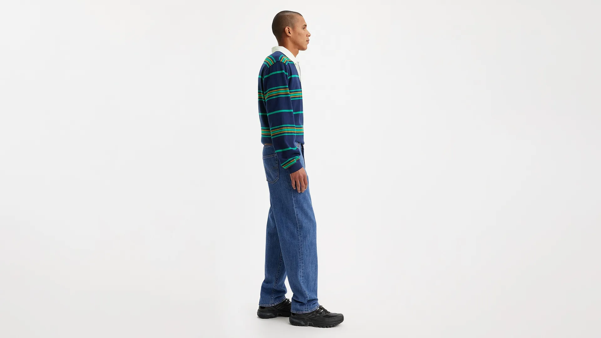 Свободные легкие мужские джинсы 568 Levi's, цвет Tailored Scholar - Medium Wash - Non-Stretch — фото 4