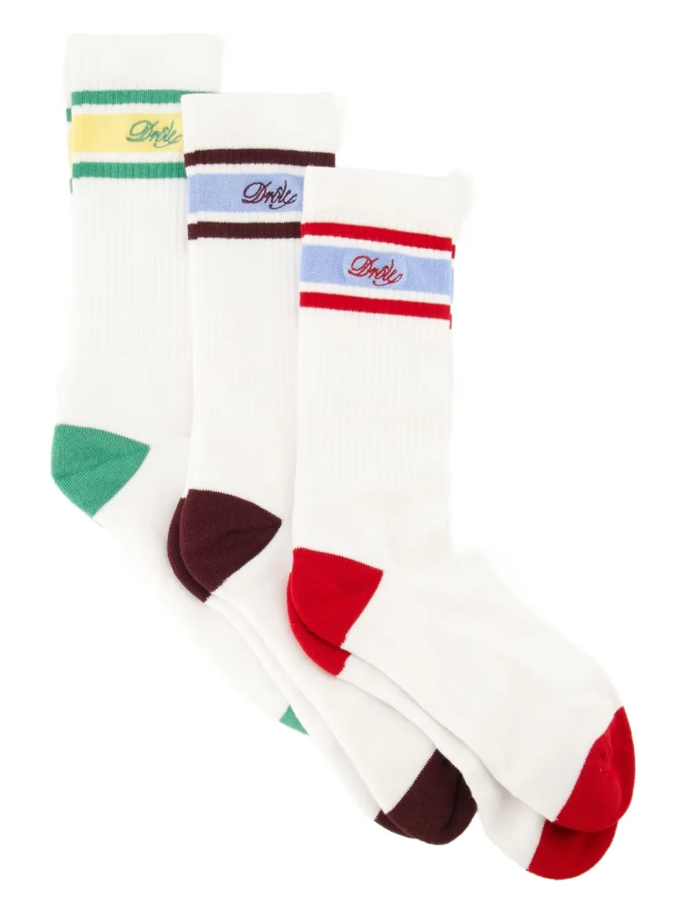 

Полосатые носки La Chaussette Drôle (набор из трех пар) Drôle De Monsieur, белый