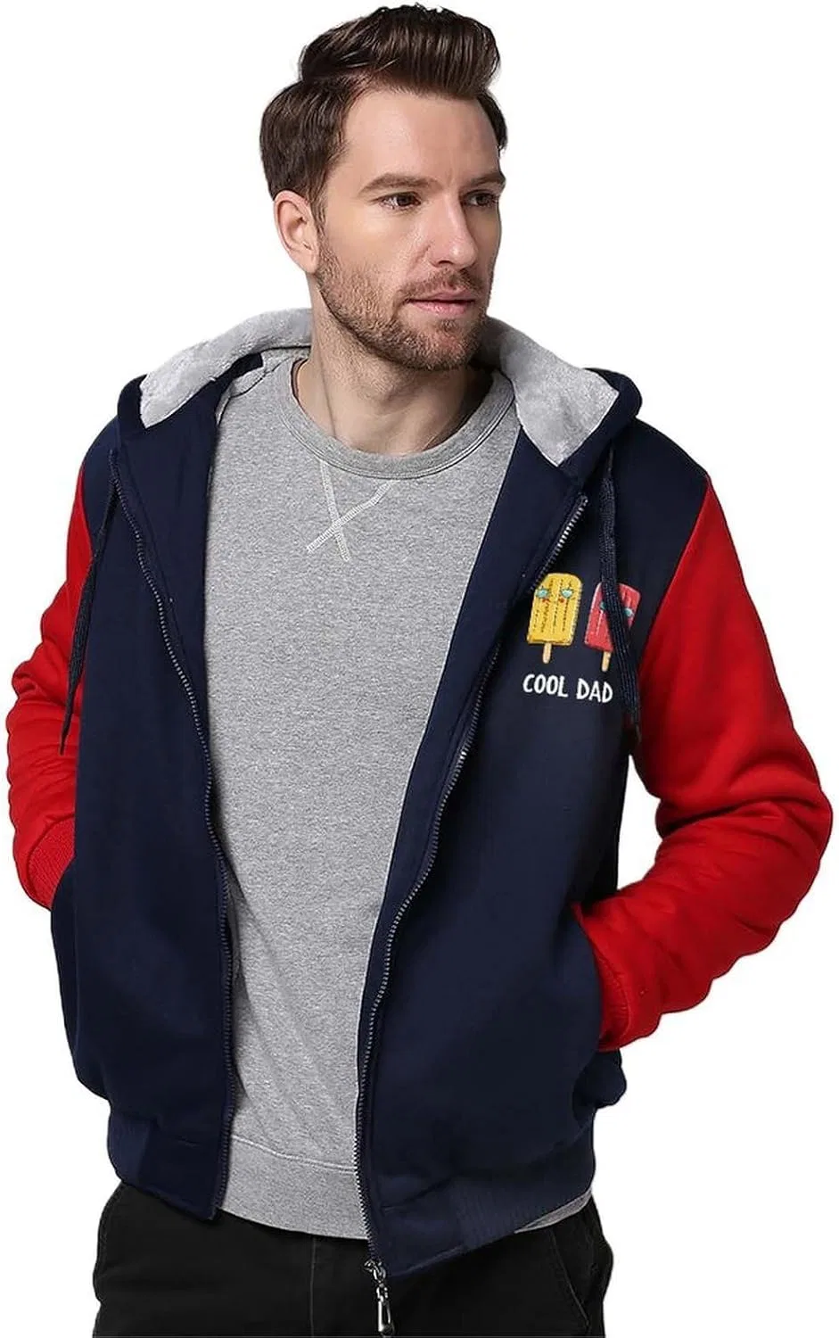 Мужская толстовка на молнии Cool Dad Popsiclees с капюшоном, флисовая куртка, зимняя теплая одежда