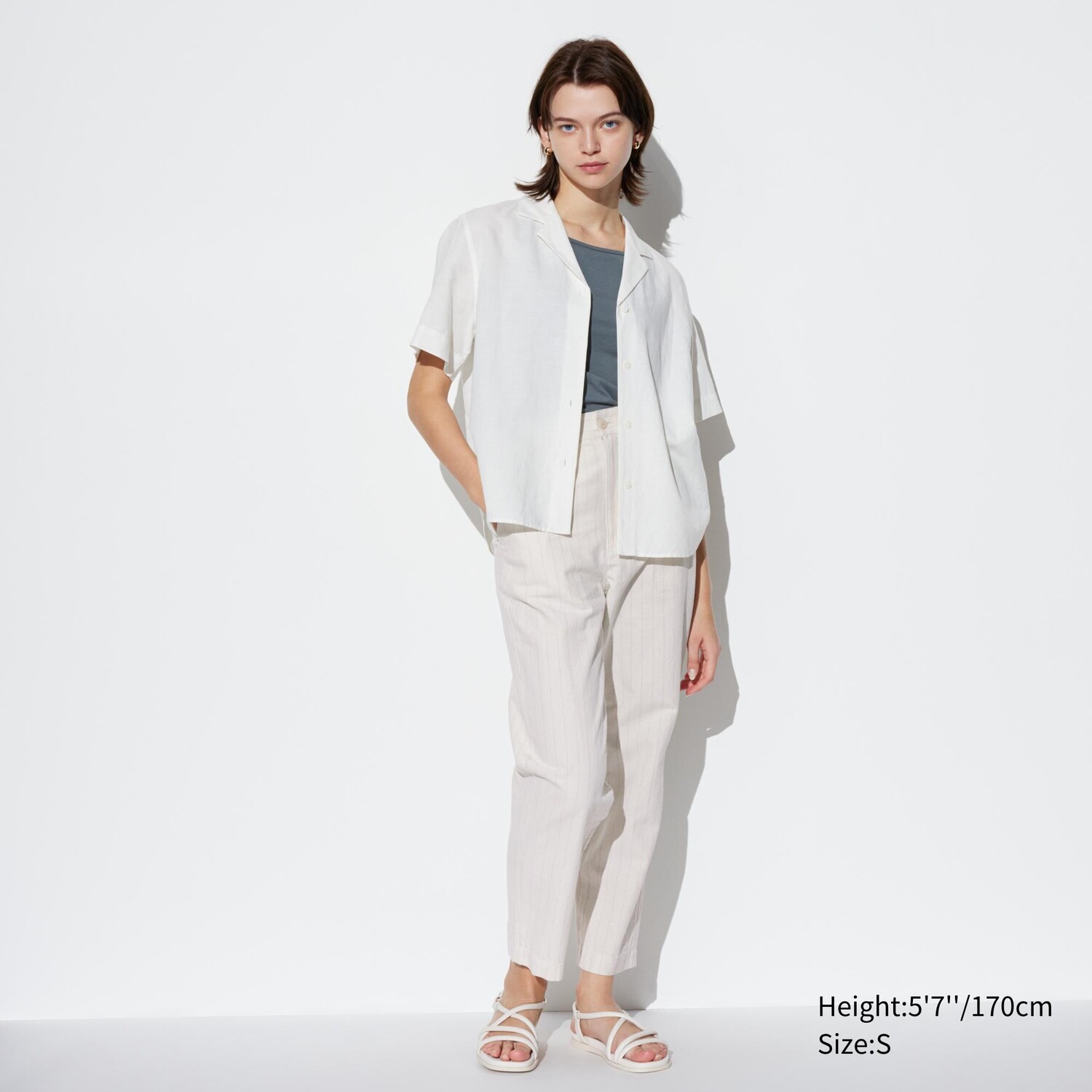 

Брюки UNIQLO из льна и хлопка, молочный