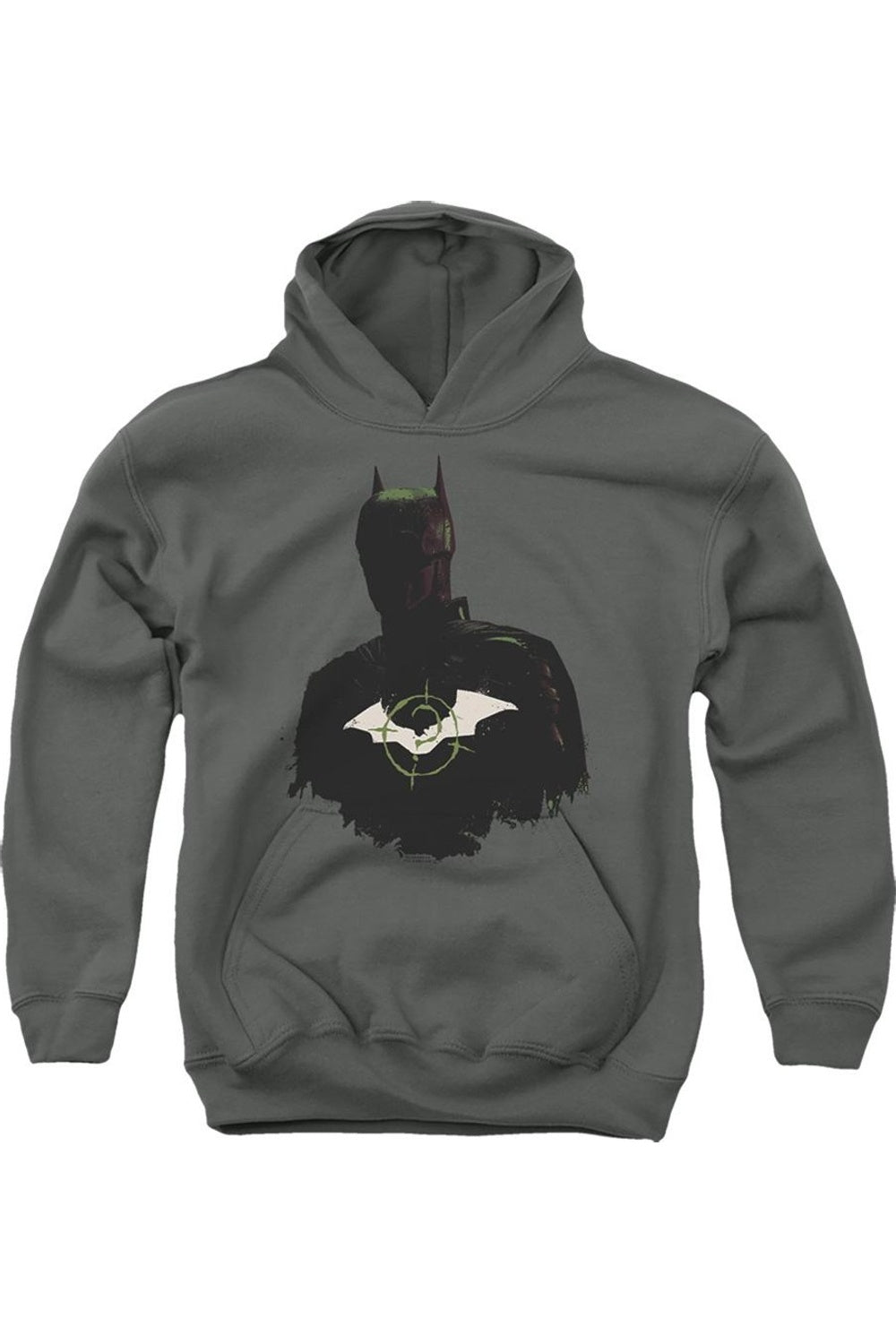 

Детская толстовка с капюшоном "Бэтмен в силуэте с логотипом Загадочника" Gildan, Charcoal