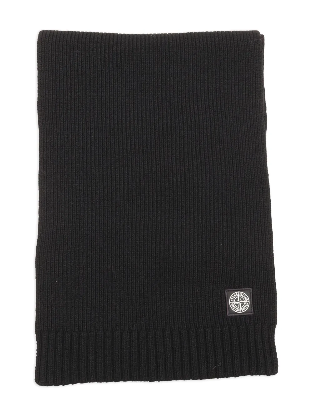 

Шарф в рубчик с нашивкой-логотипом Stone Island Junior, черный