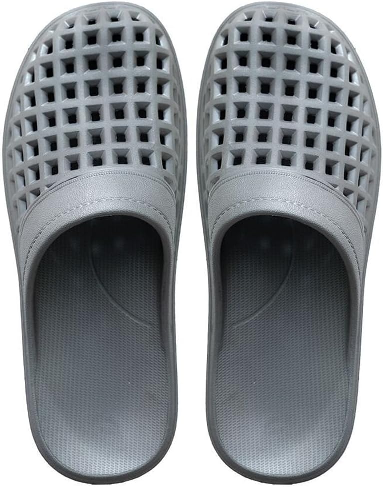 

Душевые шлепанцы с отверстиями для женщин и мужчин, пляжные сандалии, домашние тапочки, легкие слайд-сандалии, удобная нескользящая обувь для лета Hzxsny, темно-серый