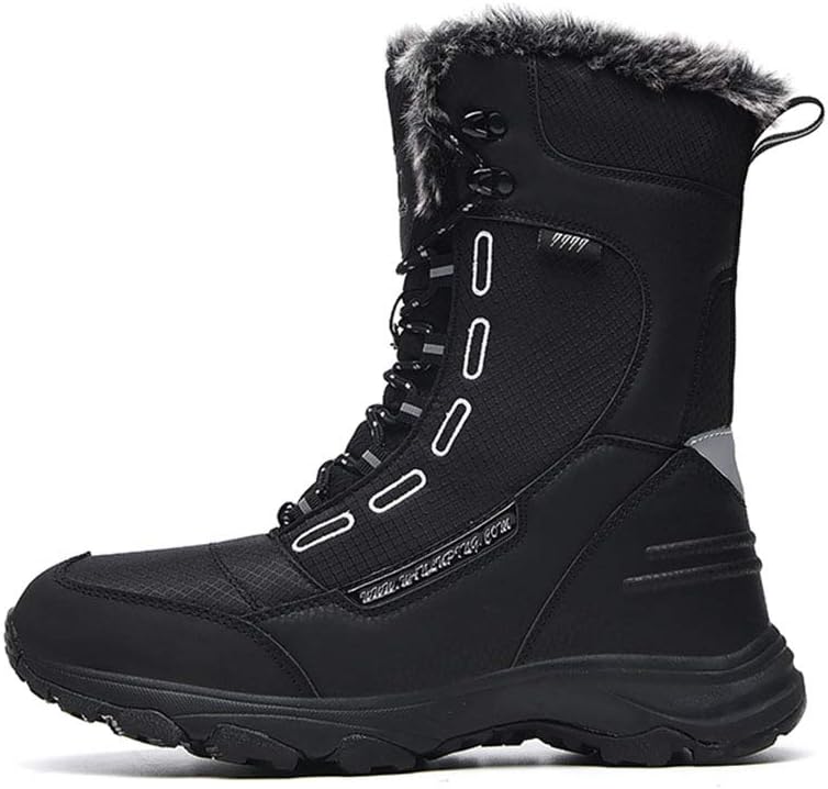 

Утепленные снежные ботинки, высокие морозостойкие с плюшевой подкладкой нескользящие походные туфли Mnssrn-Mm, черный