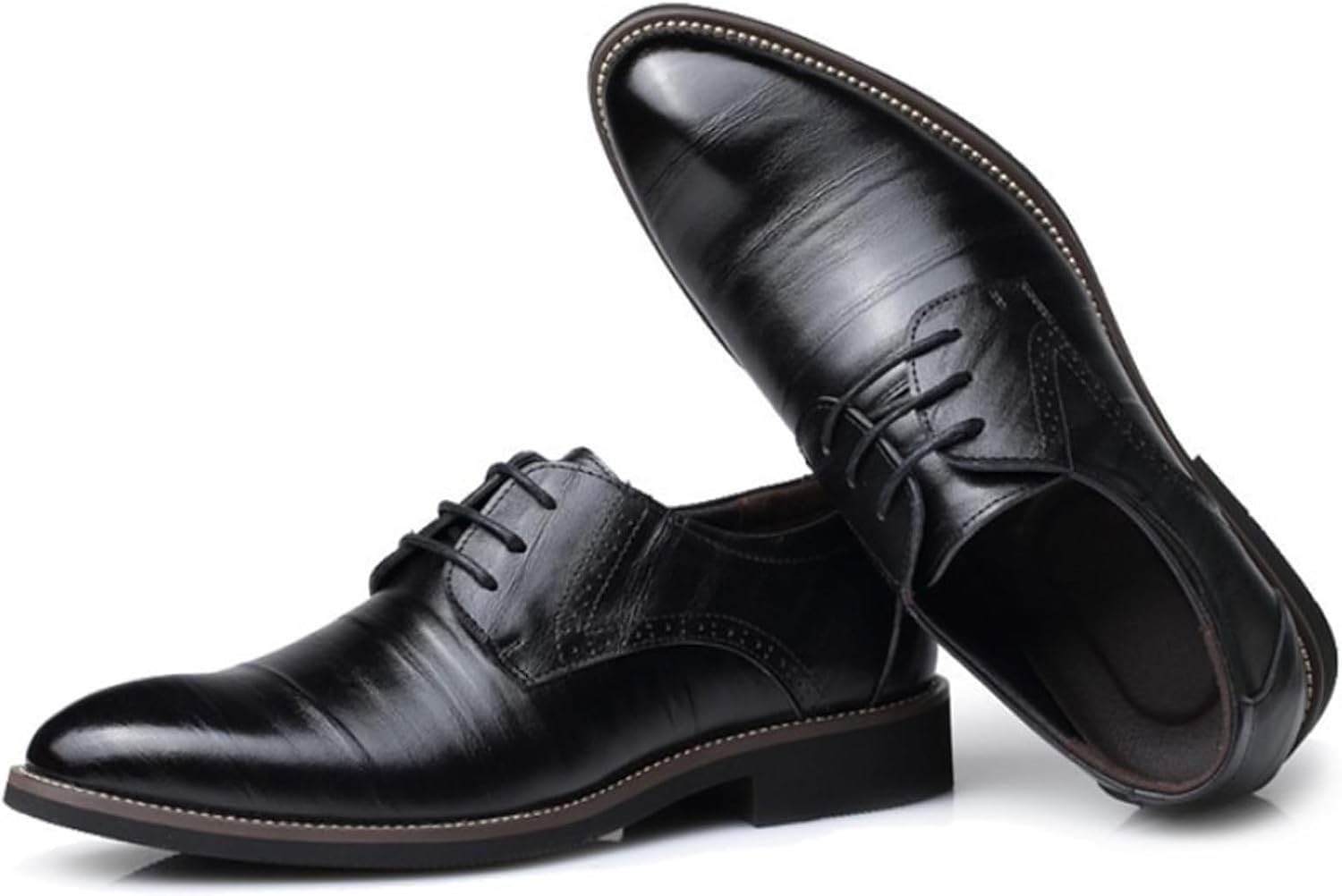 

Мужские свадебные туфли FOBOINED, классические оксфорды из кожи, зауженный носок, деловые туфли для мужчин, черный