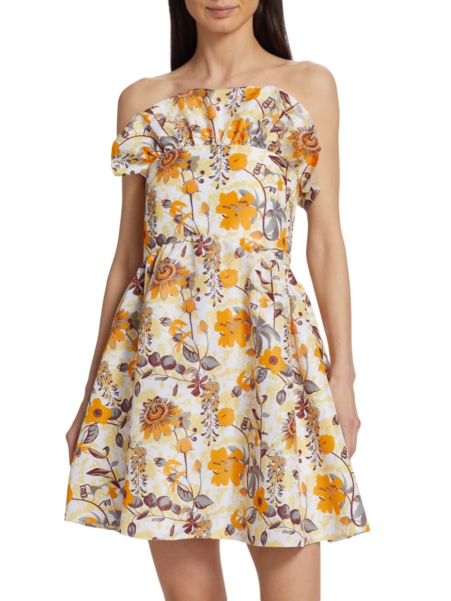 

Мини-платье Emily с цветочными оборками Kika Vargas, цвет Yellow Lilies