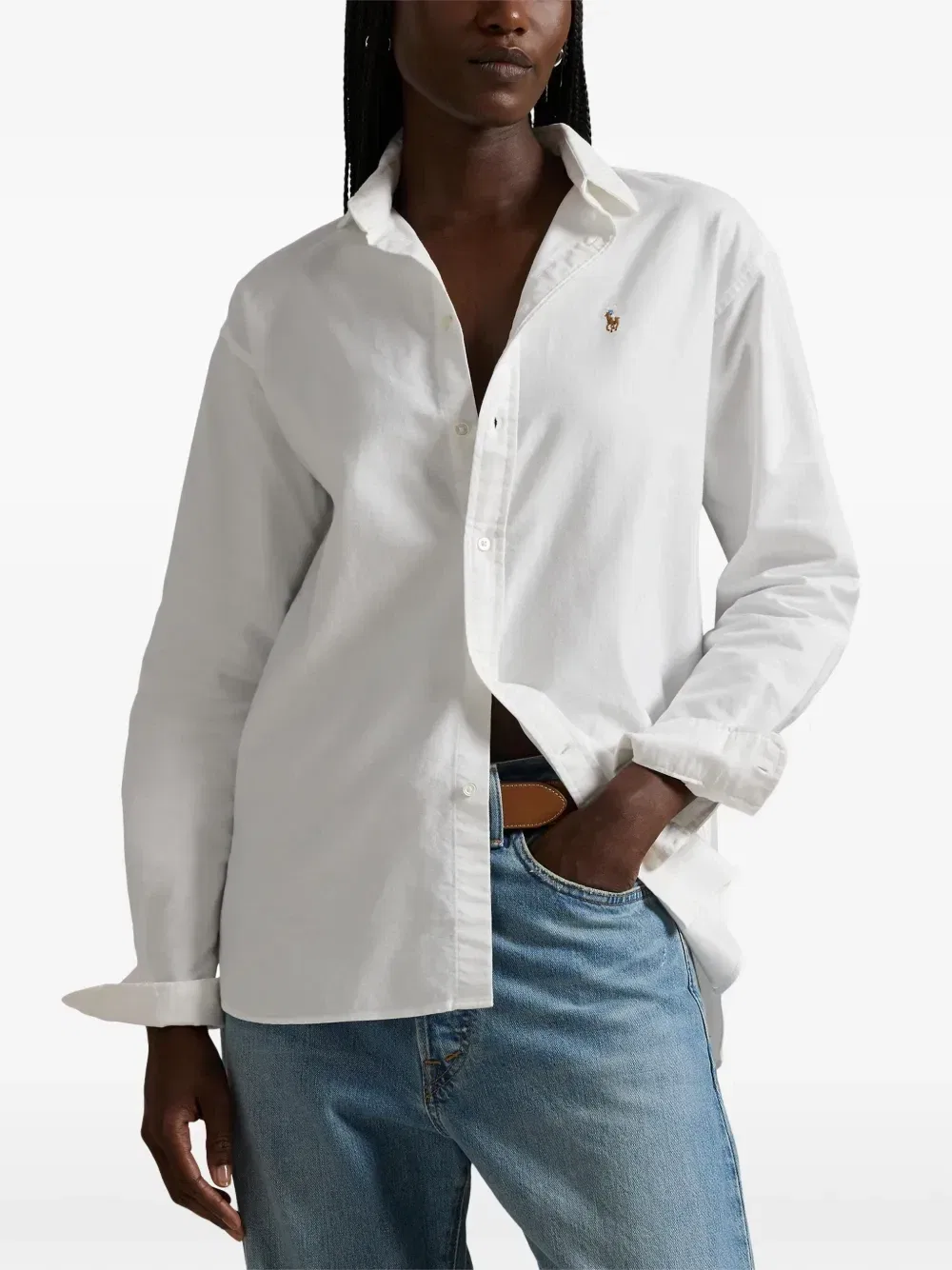 Рубашка с вышивкой Polo Ralph Lauren, белый — фото 3