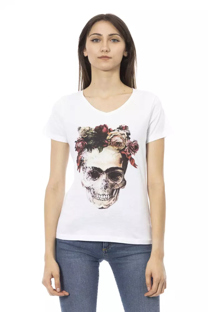 

Белый хлопковый женский топ Trussardi