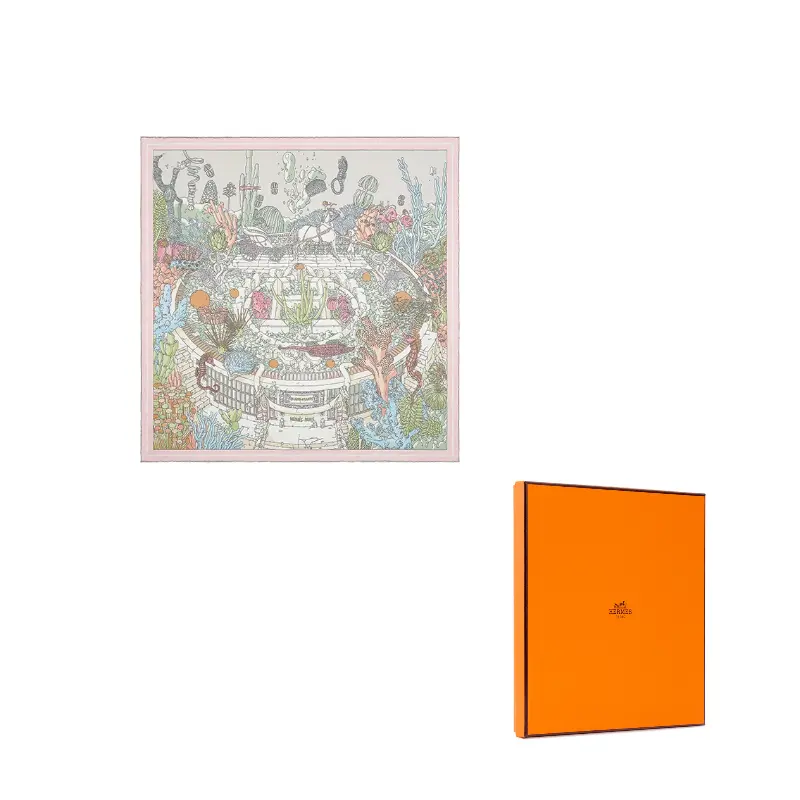 

HERMES Экслибрис Атлантис Шелковый платок Женский, Pink