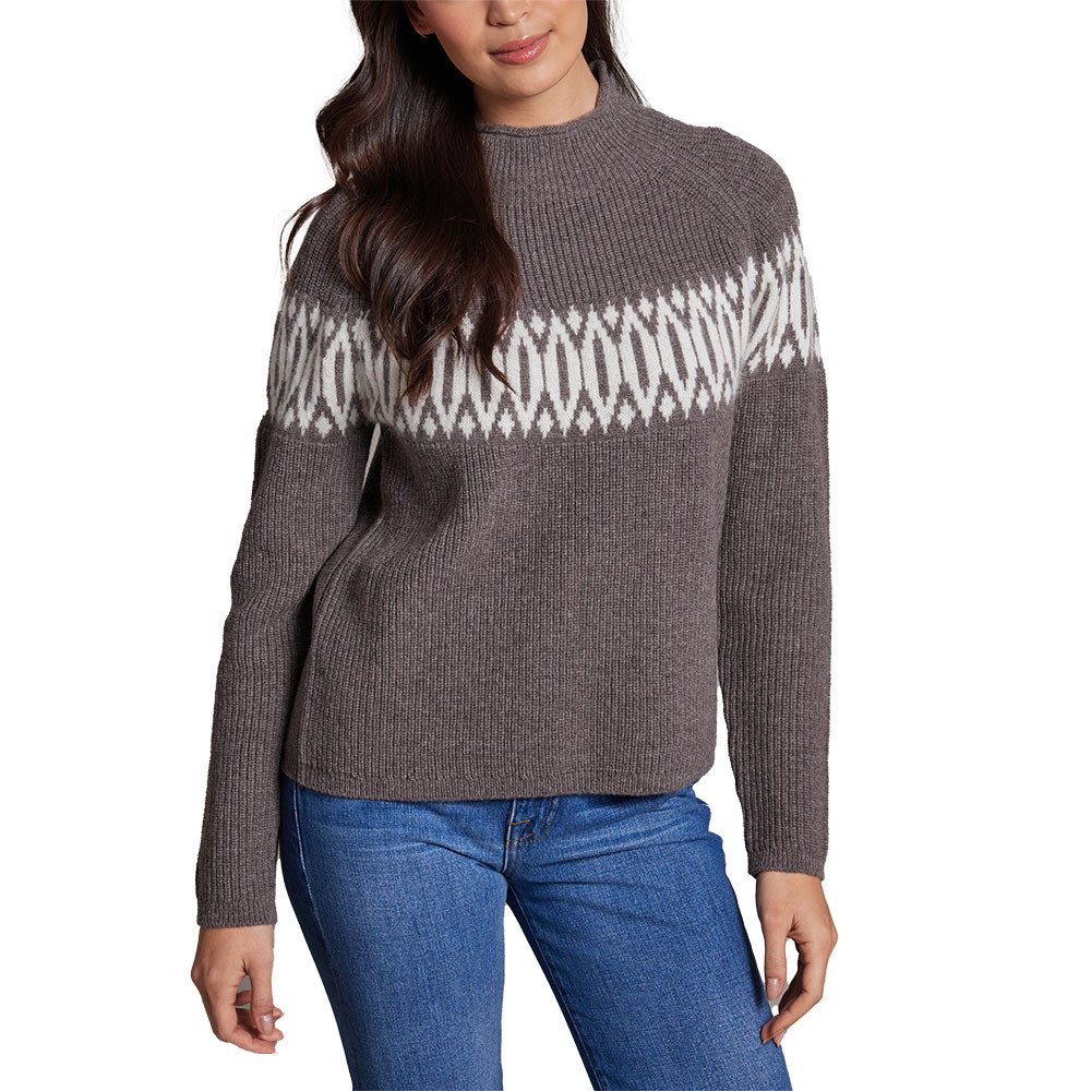 

Женский свитер Alashan Islay Shaker Fair Isle из мериносовой шерсти с ангорской вязкой., Saddle