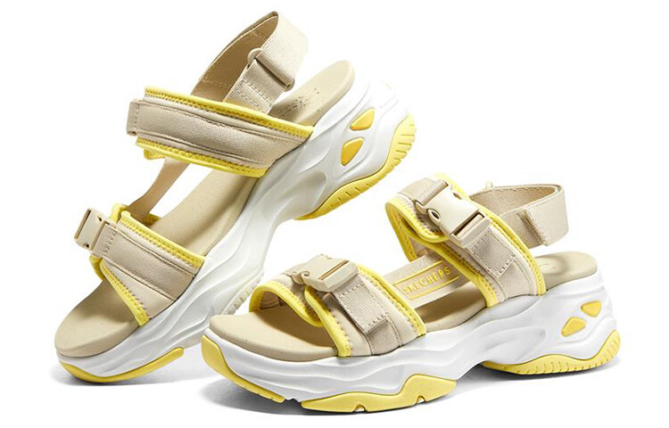 Пляжные сандалии D"Lites 4.0 женские, натуральный цвет/желтый Skechers — фото 3
