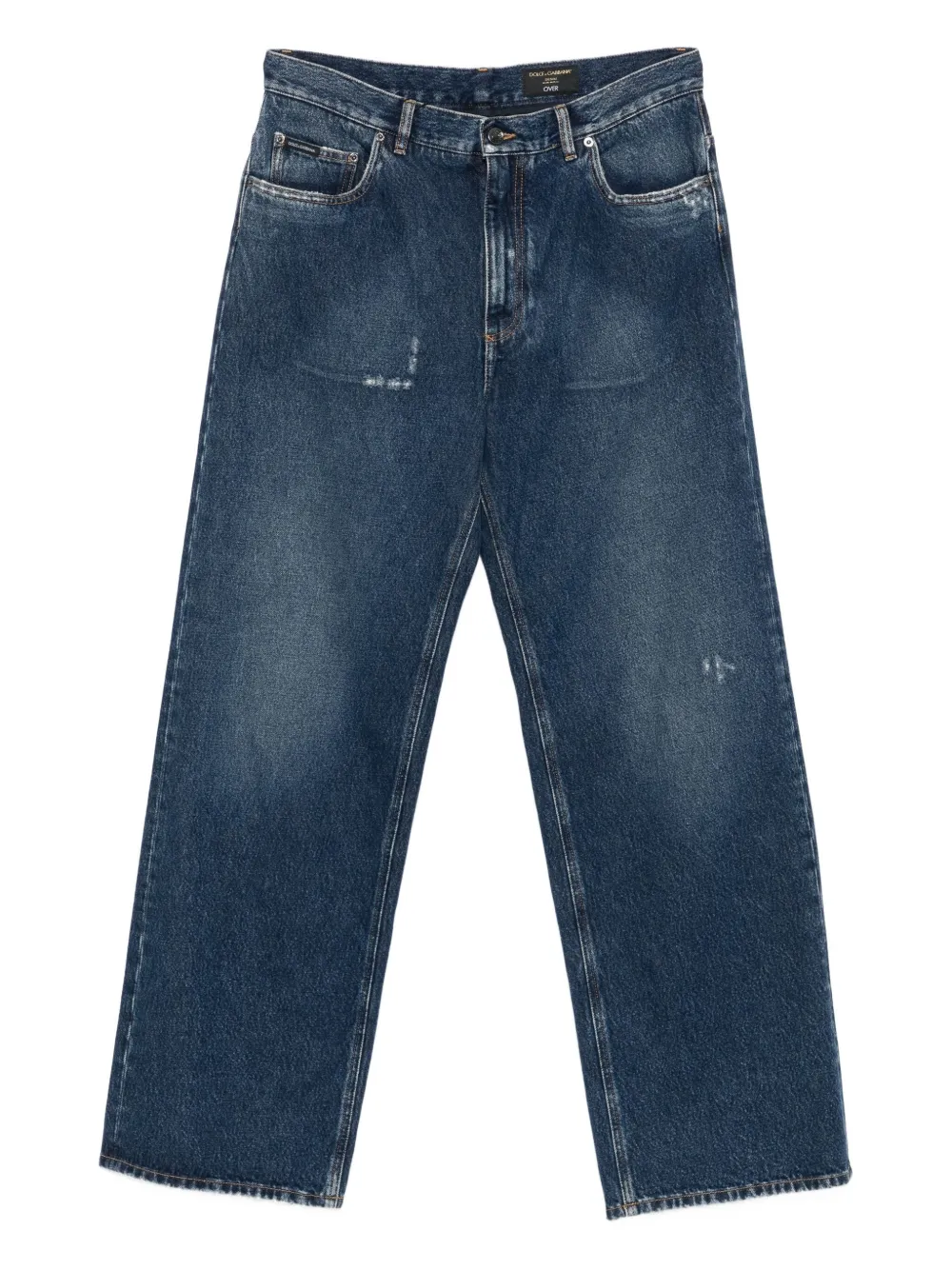 

Джинсы прямого кроя с эффектом потертости Dolce & Gabbana, синий