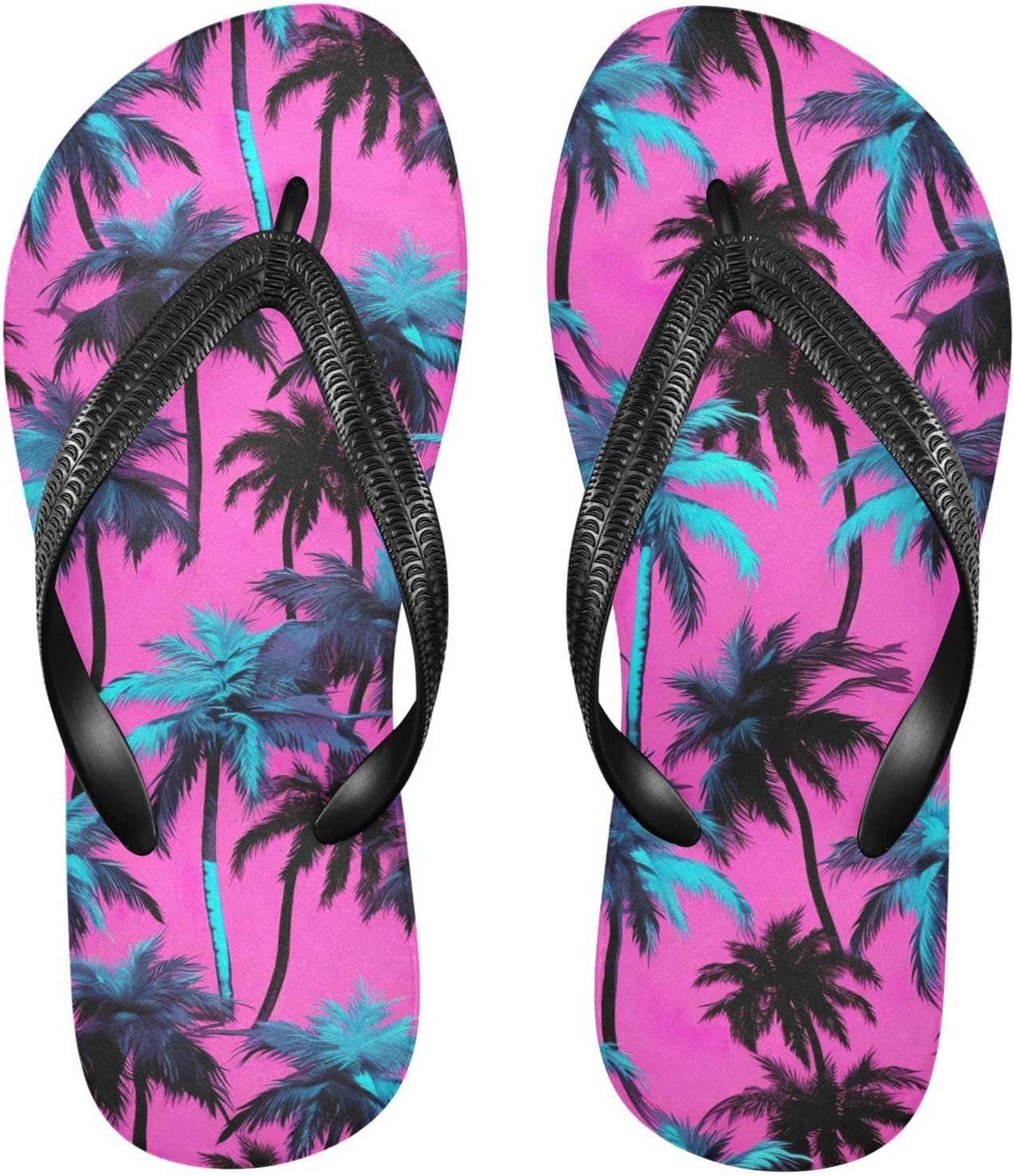 

SPRIPORT Летние яркие шлепанцы с пальмовыми принтами для женщин и мужчин, удобные повседневные тапочки с мягкой подошвой и противоскользящей резиновой подошвой, пляжные сандалии на плоской подошве для летней прогулки, Multicoloured